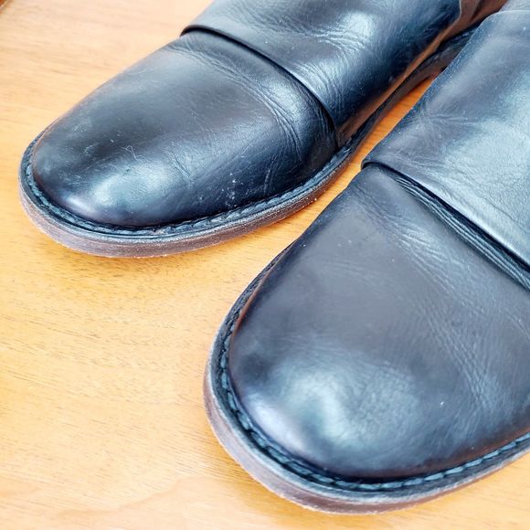 Vince Black Leather Loafer Slip On Driving Shoe Casual Norm COre SZ 9M - Picture 11 of 12